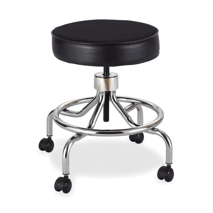 Safco Low Base Adjustable Height Exam Room Stool with Screw Lift, 17 - 25 in Seat, Item Number 1134728