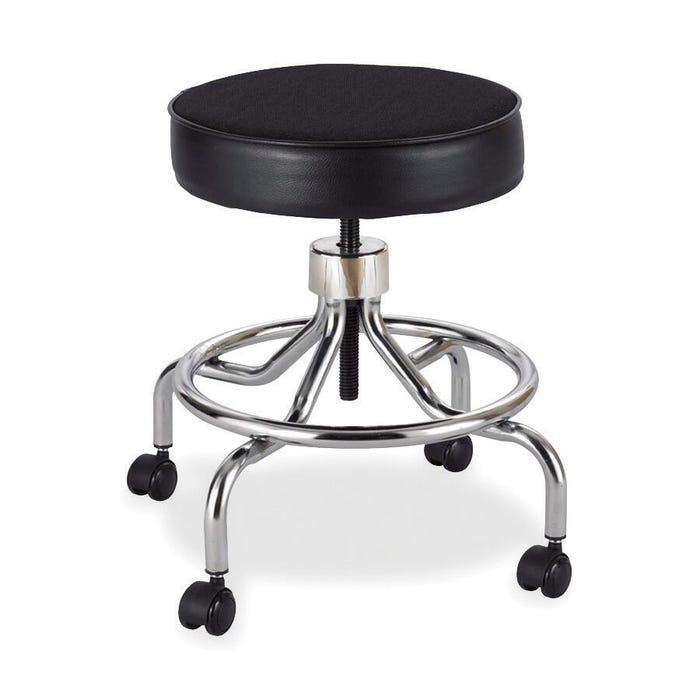 Safco Low Base Adjustable Height Exam Room Stool with Screw Lift, 17 - 25 in Seat