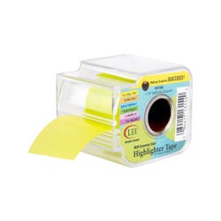Lee Removable Wide Highlighter Tape 1-7/8 X 393 inches, Yellow with Refillable Dispenser 067991