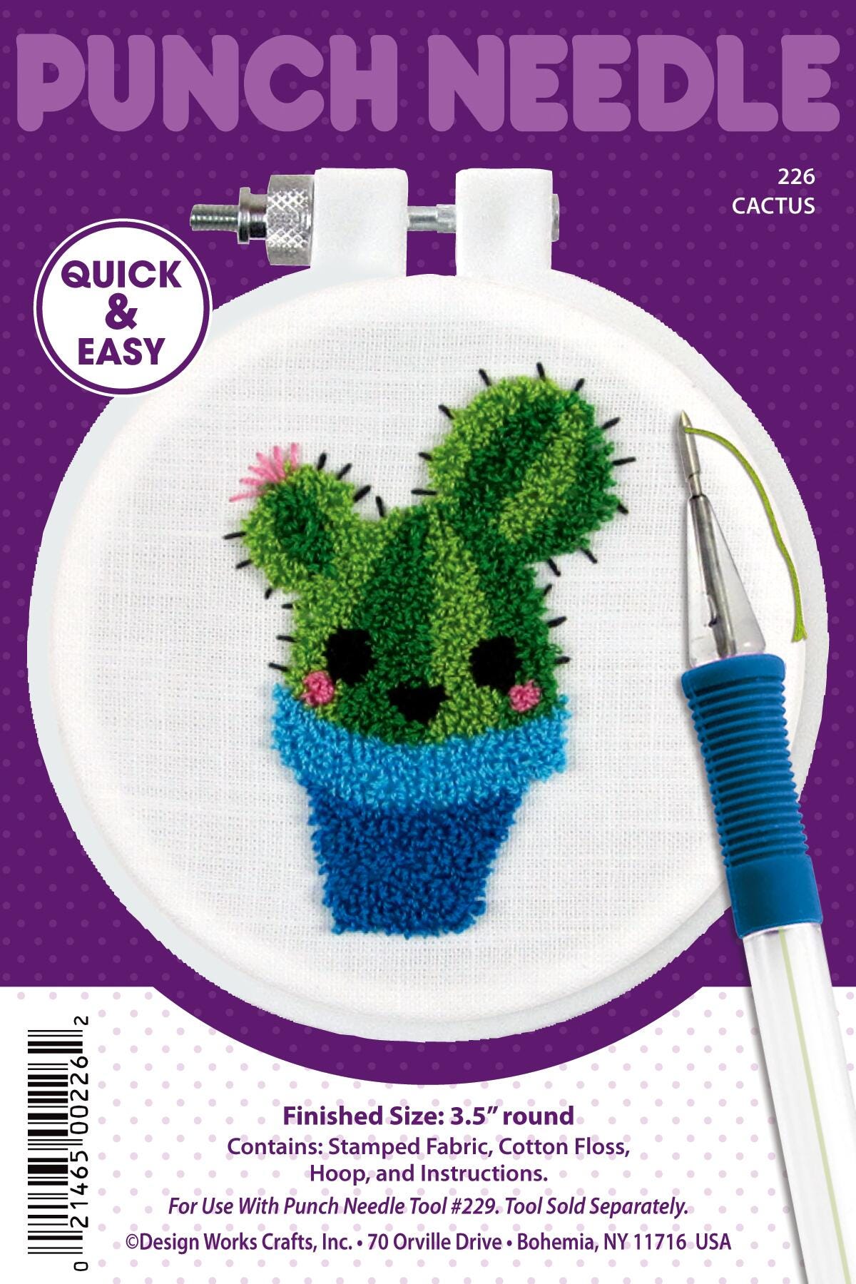 Design Works Crafts Punch Needle Embroidery Kit, Cactus