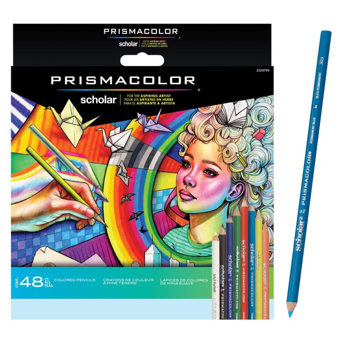 Prismacolor Scholar Colored Pencils, Assorted Colors, Set of 48