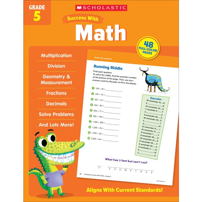 Scholastic Workbook Success With Math Workbook, Grade 5