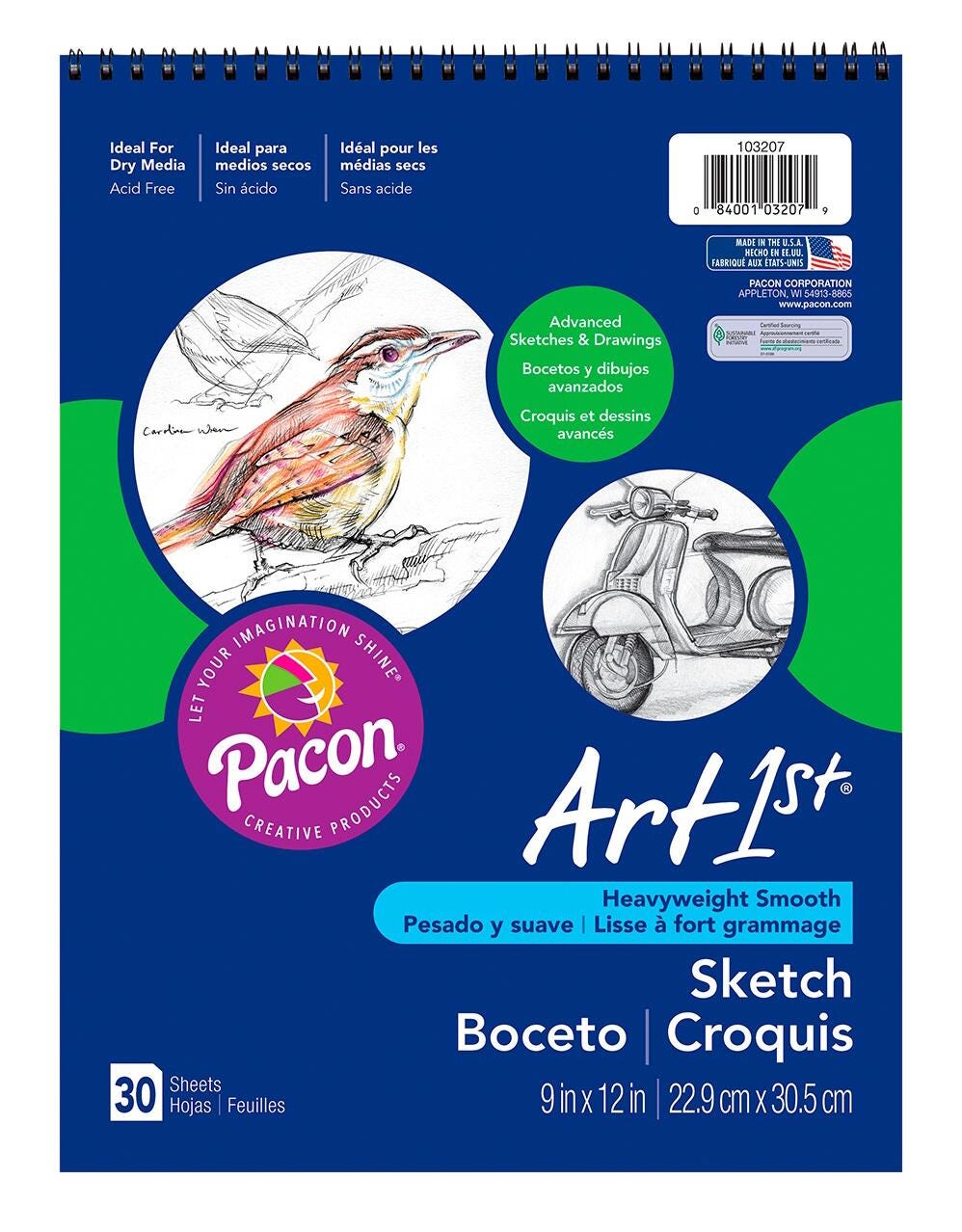 Pacon Art1st Sketch Book, 12 x 9 inches, 30 Sheets 2222744