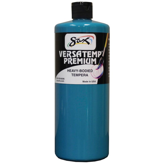 Sax Versatemp Premium Heavy-Bodied Tempera Paint, 1 Quart, Turquoise
