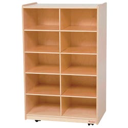 Wood Designs Mobile Cubby Unit Without Tubs, 24 x 15 x 38 Inches, Birch Plywood