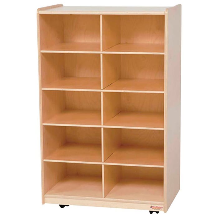 Wood Designs Mobile Cubby Unit Without Tubs, 24 x 15 x 38 Inches, Birch Plywood