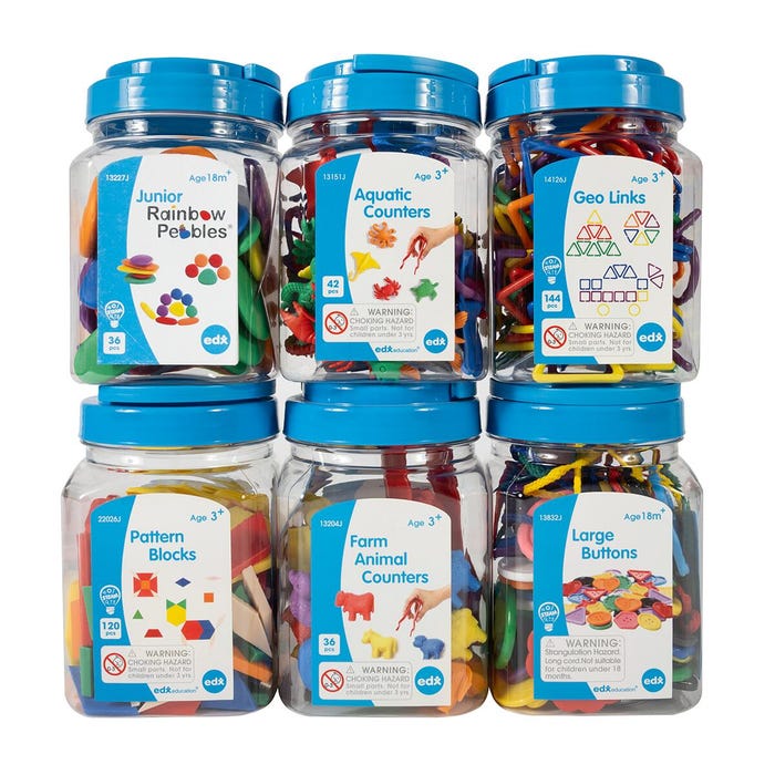 EDX Education Counting & Sorting Mini Jar Manipulatives Set