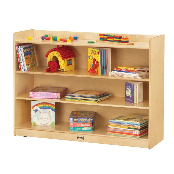 Jonti-Craft Adjustable Furniture Bookcase with Lip Mobile, 2 Shelf, 48 x 15 x 35-1/2 Inches