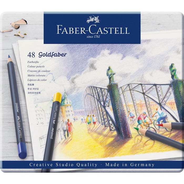Faber-Castell Goldfaber Colored Pencils, Assorted Colors, Set of 48