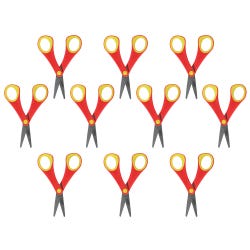 School Smart Student Scissors, 5 1/4 Inch Blunt Tip, Pack of 10