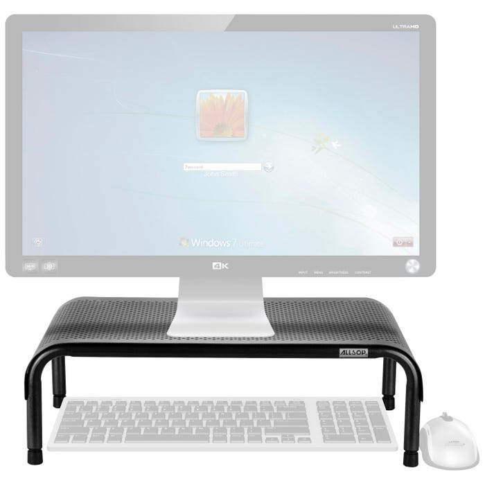 Allsop Metal Ergo3 Adjustable Monitor Stand, 10 x 18 x 6 Inches, Black