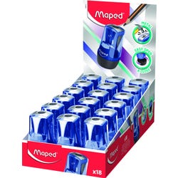 Maped Single-Hole Tonic Pencil Sharpeners, Blue, Pack of 18