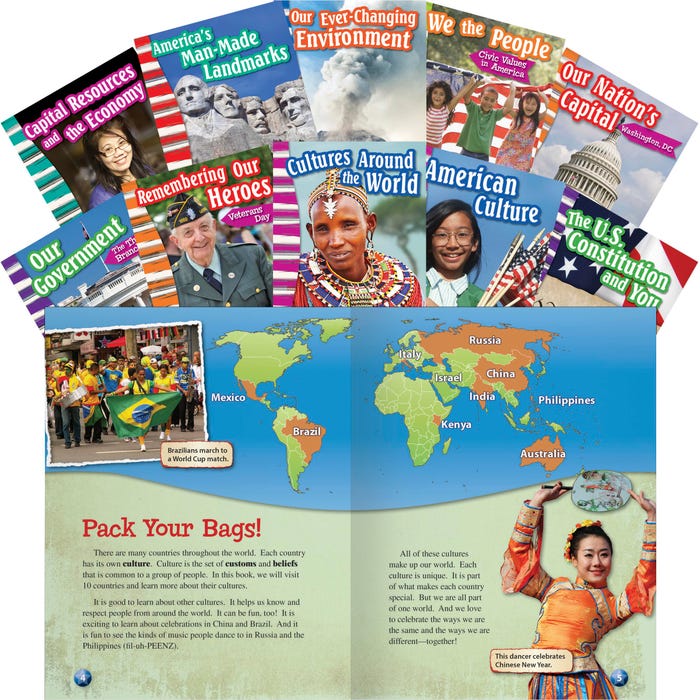 Teacher Created Materials Social Studies, Grade 3, Set of 10