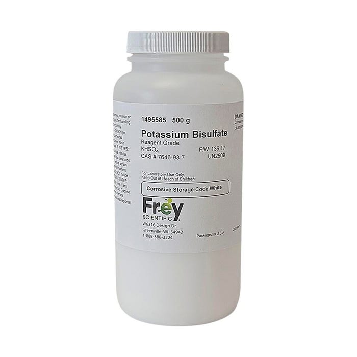Frey Scientific Potassium Bisulfate, White Crystal, Reagent Grade, 500 Grams