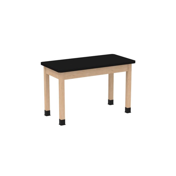 Diversified Woodcrafts Plain Apron Science Table, 48 X 24 X 30 Inches, ChemGuard Top, Black, Maple