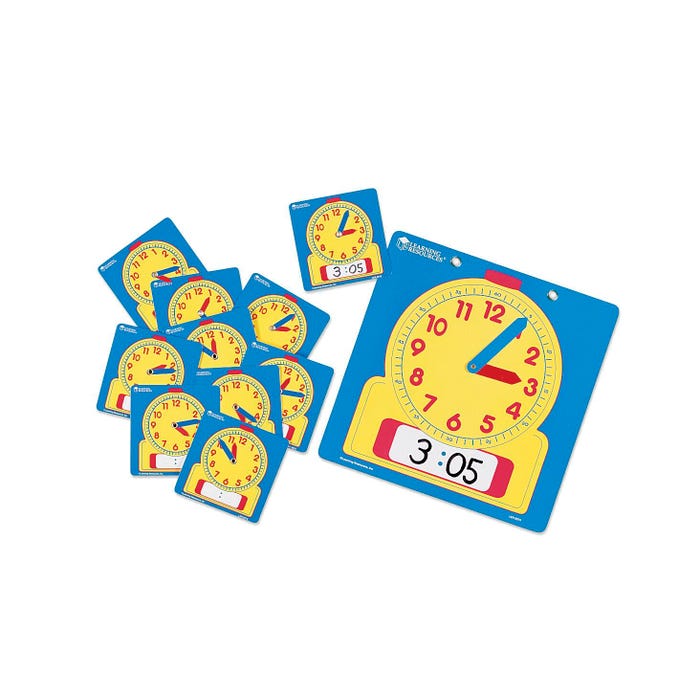 Learning Resources Write and Wipe Clocks Classroom Set, Set of 25