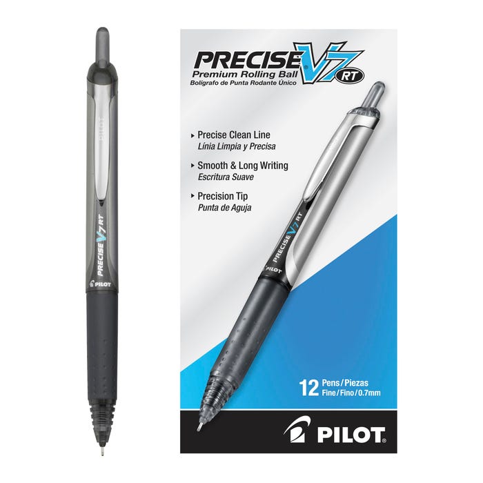 Pilot Precise V7 RT Rolling Ball Pen, mm Fine Point, Black Ink