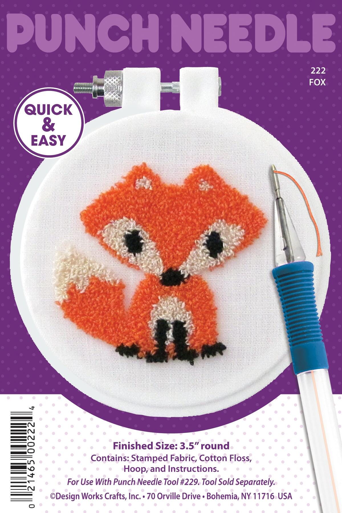 Design Works Crafts Punch Needle Embroidery Kit, Fox