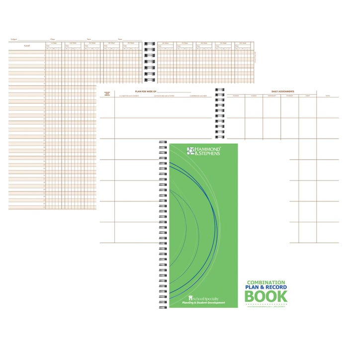 Hammond And Stephens Combination 9/10 Week 7 Subject Lesson Planner and 45 Student Class Record Book, 8-1/2 x 11 Inches