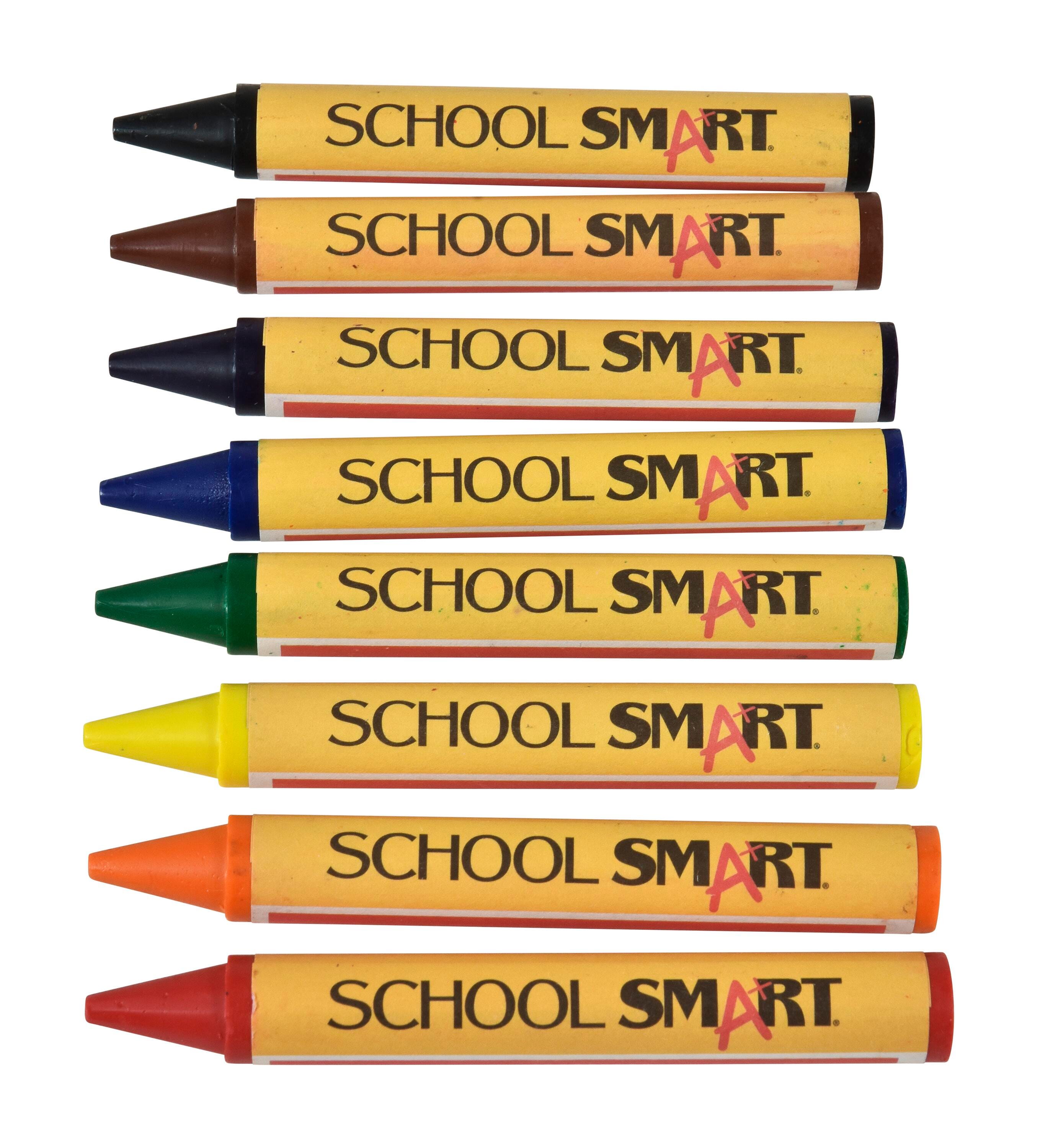 School Smart Crayons, Jumbo Size, Assorted Colors, Pack of 8 Item Number 1593526