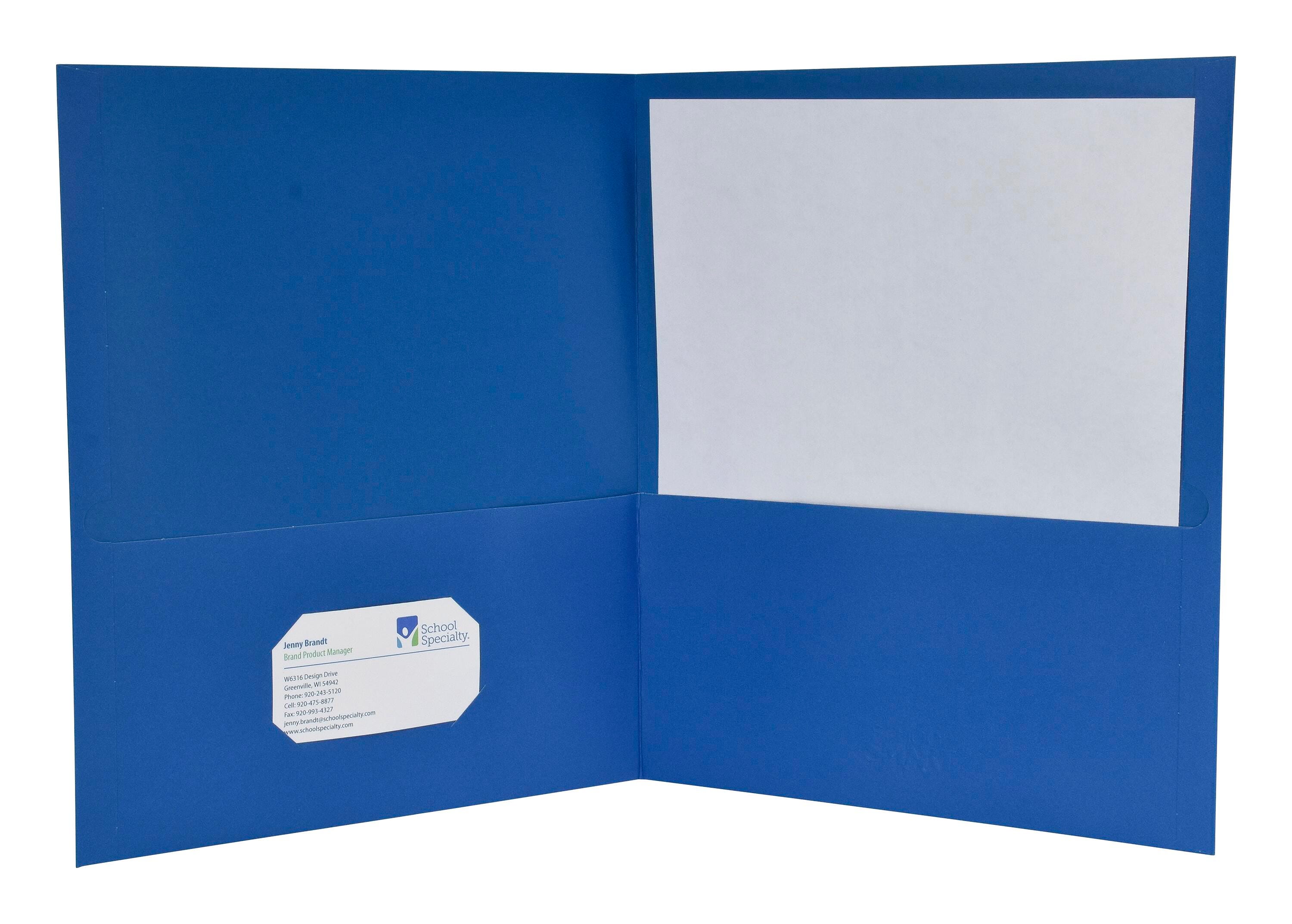 Image for School Smart 2-Pocket Folders with No Brads, Dark Blue, Pack of 25 from School Specialty