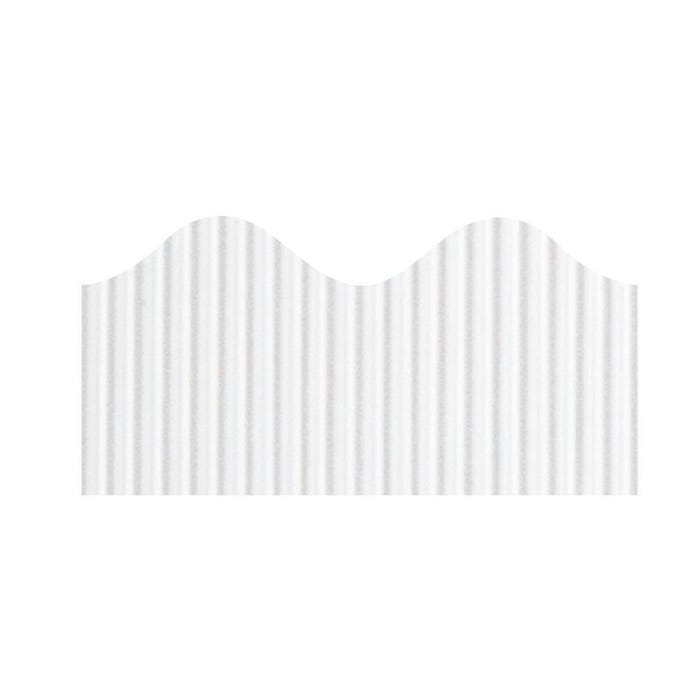 Bordette Scalloped Decorative Border Roll, 2-1/4 Inch x 50 Feet, White