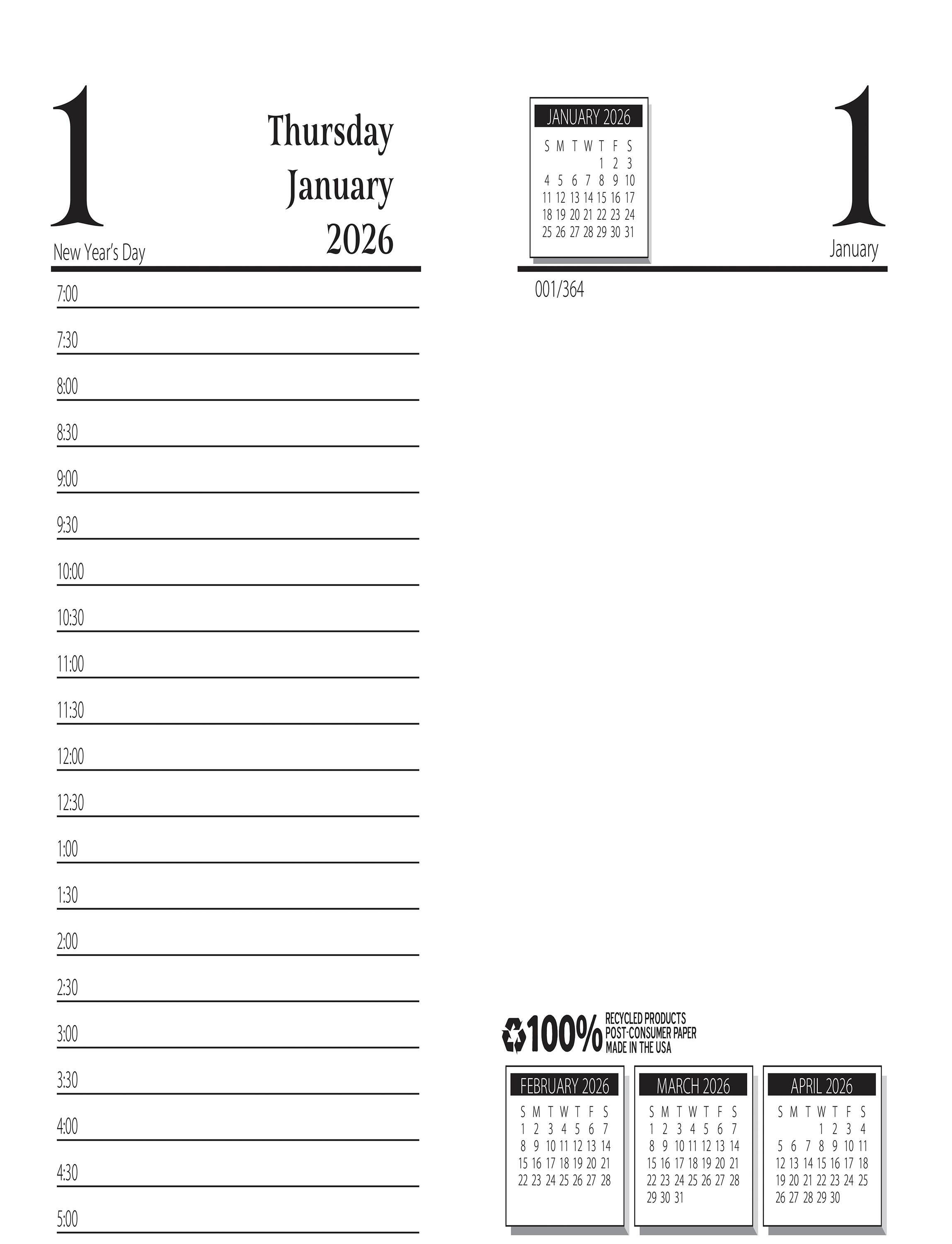 House of Doolittle, Daily Desk Top Calendar Refill, January-December 2026, 3-1/2 x 6 Inches 2150936
