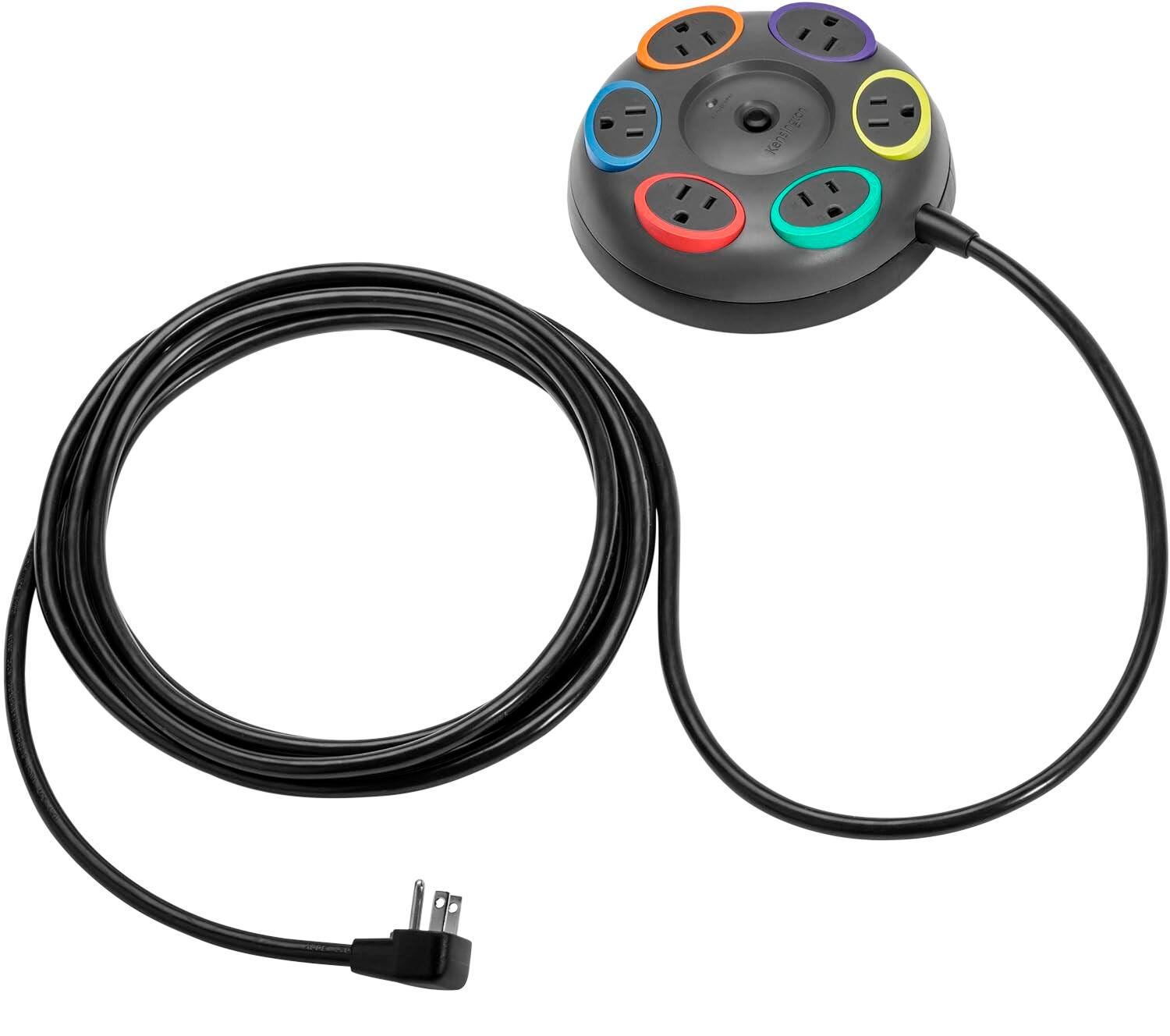 Kensington SmartSockets Tabletop 6-Outlet Surge Protector, Gray 2136064