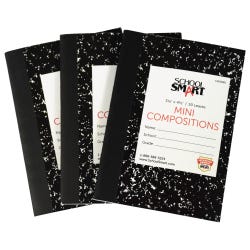 School Smart Mini Composition Book, 3-1/4 x 4-1/2 Inches, 50 Sheets, Pack of 3 1465888
