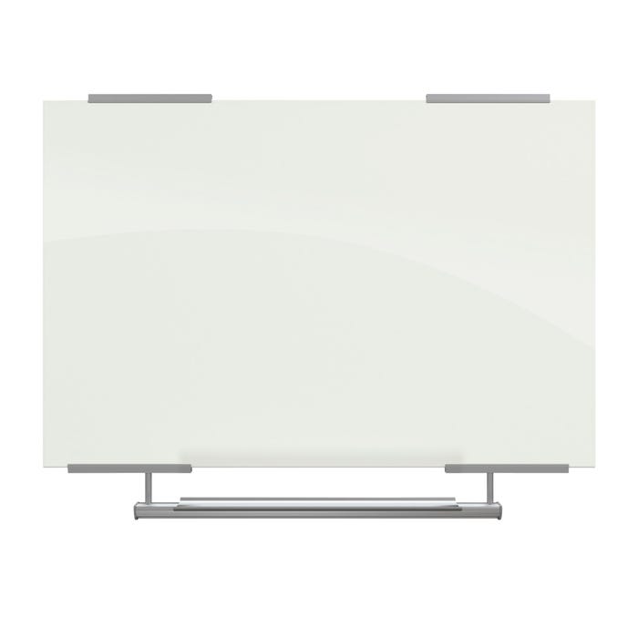 MooreCo Visionary Magnetic Glass Markerboard with Exo Tray System, 2 x 3 Feet, Gloss White