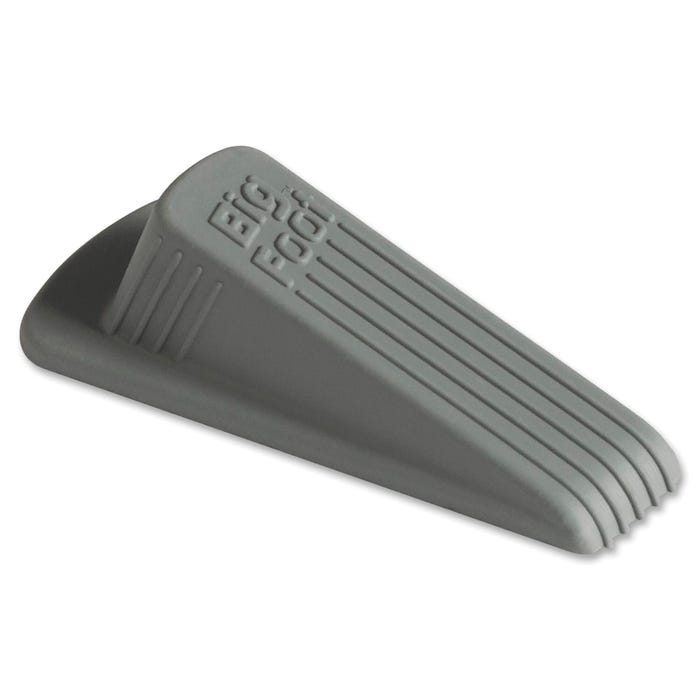 Master Caster Big Foot Extra-Wide Non-Skid Doorstop, 2-1/4 in W X 4-3/4 in D X 1-1/4 in H, Vulcanized Rubber, Gray