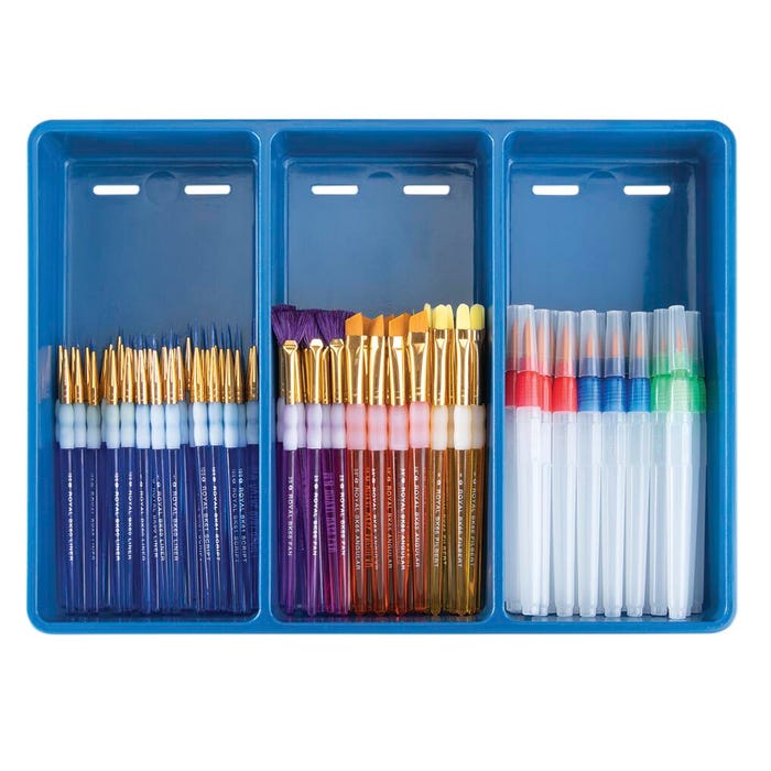 Royal & Langnickel Big Kid's Choice Classroom Specialty Brushes, Assorted Brush Types, Assorted Sizes, Set of 90