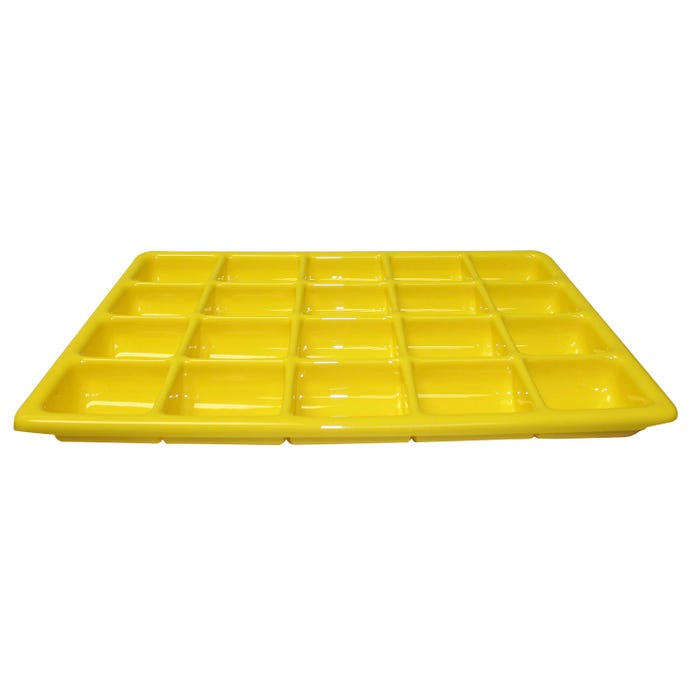 Shirley K's Storage Tray, 20 Compartments, 17-1/2 x 12-1/4 x 1-1/2 Inches, Yellow