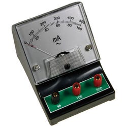 Frey Scientific AC Ammeter, 0-100mA (2mA); 0-500mA (10mA), Item Number 2023842