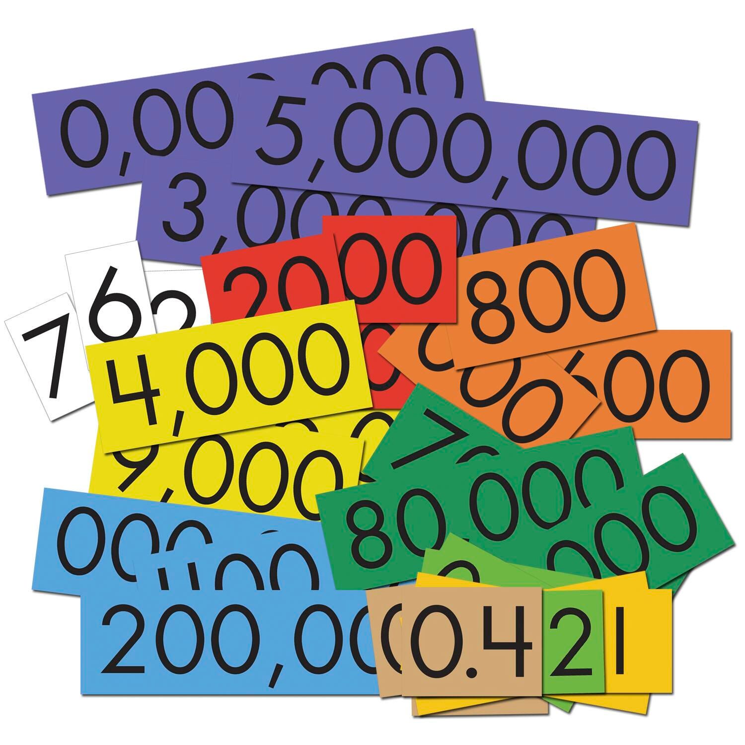 Image for Sensational Math Place Value Cards 10-Value Decimals to Whole Numbers, Set of 1200 from School Specialty