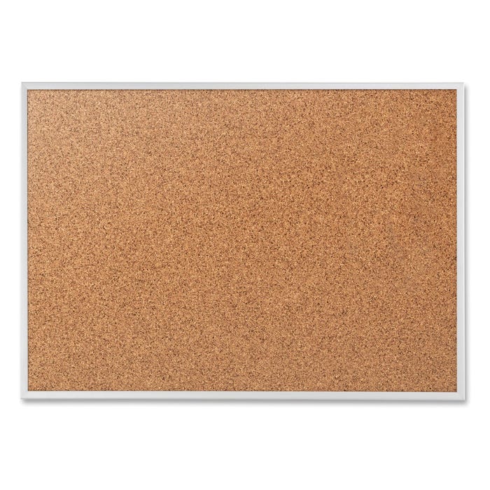 Quartet Bulletin Board with Brackets, 60 x 36 Inches, 1-1/8 in Frame, Aluminum Frame, Cork Horizontal/Vertical Mount