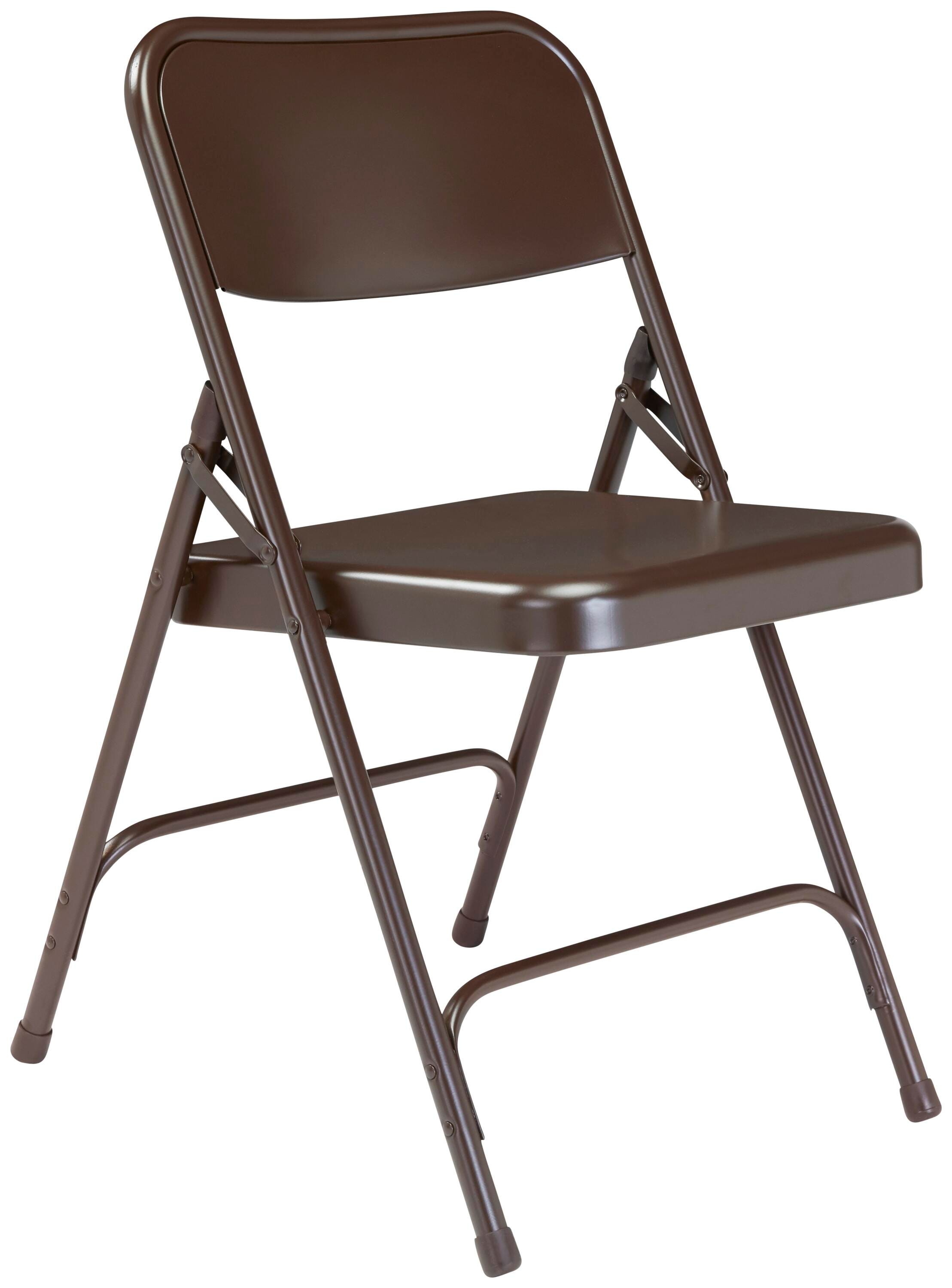 National Public Seating 200 Premium Folding Chair, 18 ga Steel Frame, 18-1/4 x 20-1/4 x 29-1/2 Inches, Brown, Set of 4, Item Number 2051433