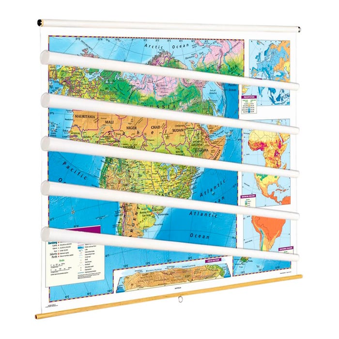 Nystrom Land Cover Continents Maps, Set of 6