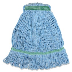 Genuine Joe Synthetic Blend Narrow Band Medium Mophead, Blue, Pack of 12