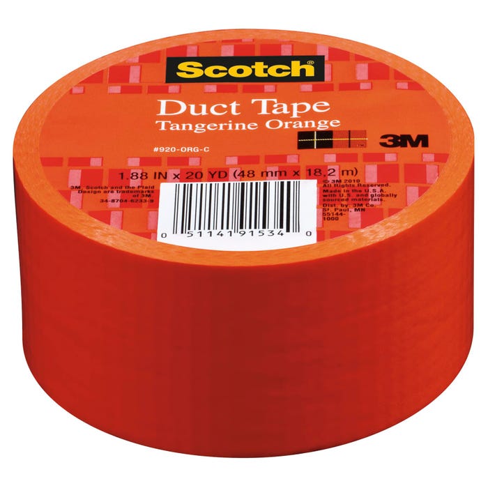 Scotch Duct Tape, 1.88 Inches x 20 Yards, Tangerine Orange