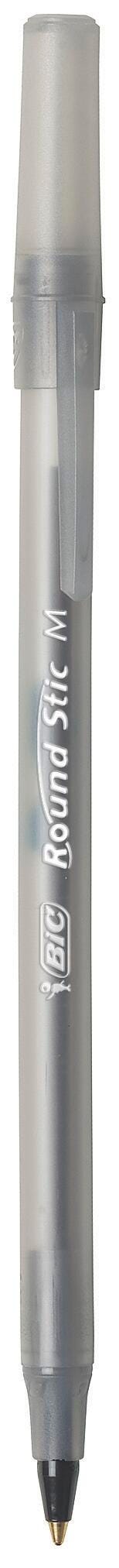 BIC Round Stic Xtra Life Ballpoint Pen, Medium Point, Black, Pack of 12 027465