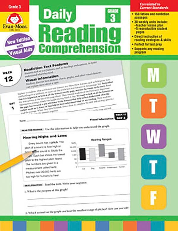Image for Evan-Moor Daily Reading Comprehension Book, Teacher's Eddition, Grade 3 from School Specialty