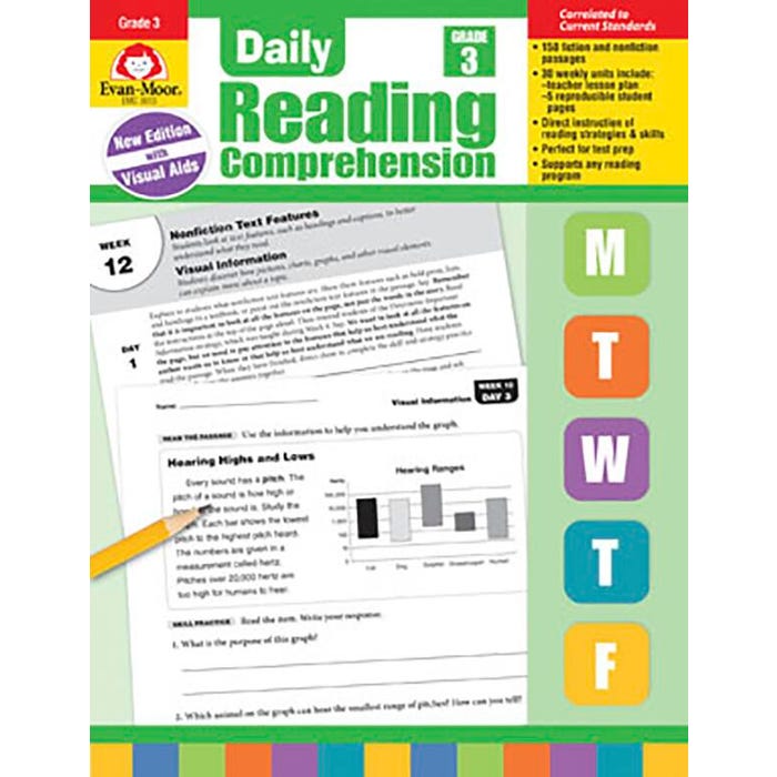 Evan-Moor Daily Reading Comprehension Book, Teacher's Eddition, Grade 3