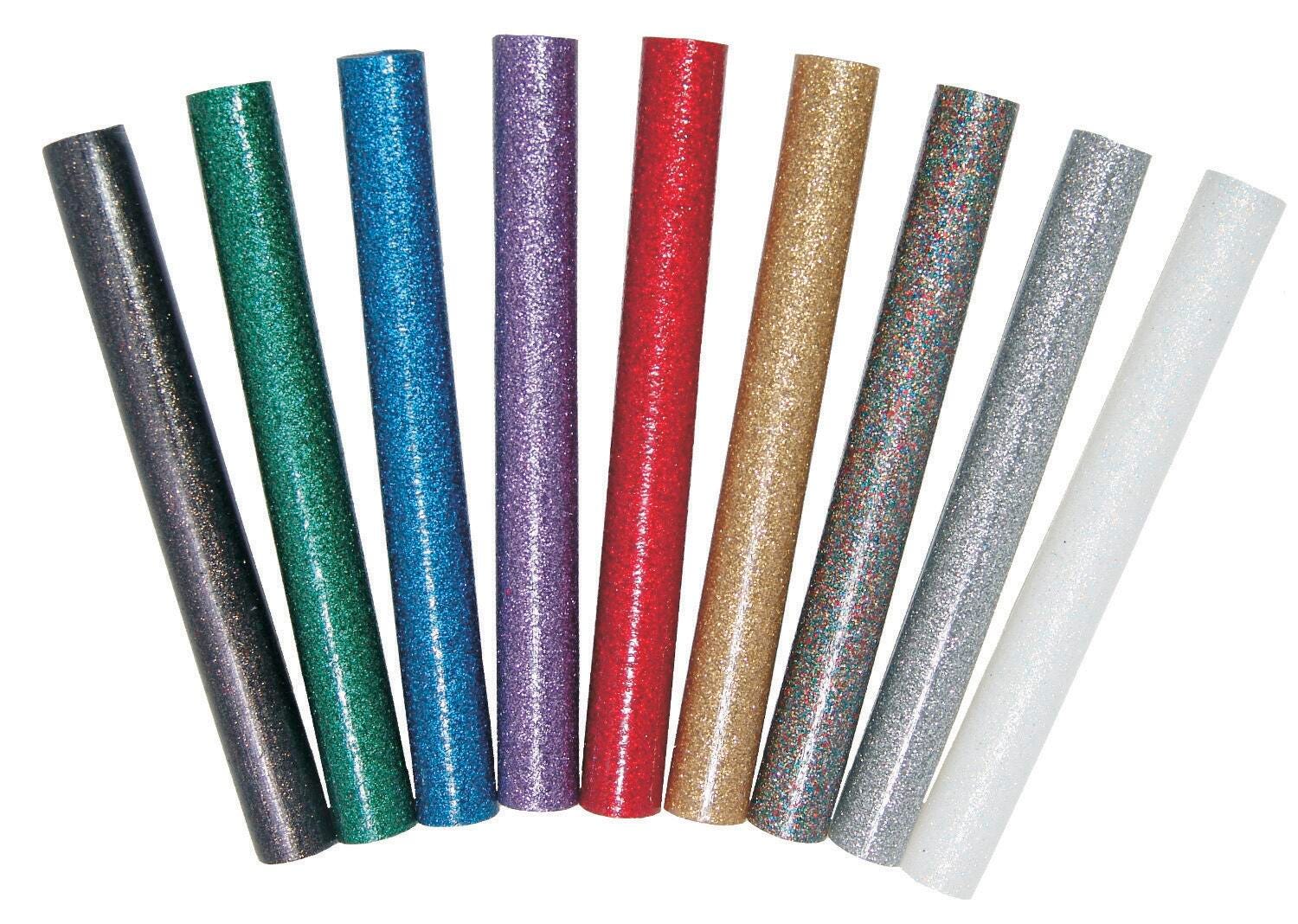 Surebonder Mini Glitter Hot Glue Sticks, 4 Inches, Assorted Colors, Pack of 12, Item Number 1437935