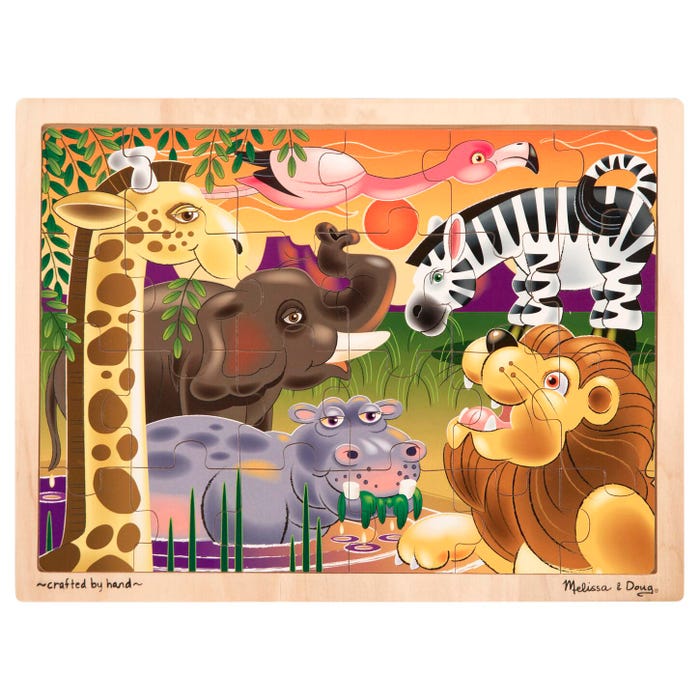 Melissa & Doug African Plains Wooden Jigsaw Puzzle, 24 Pieces