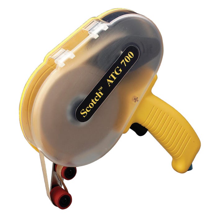 Scotch Adhesive Transfer Tape Dispenser, 1/2 - 3/4 in Tape, Yellow