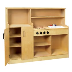 Childcraft 4-In-1 Play Kitchen, Wooden, 47-3/4 x 13-3/4 x 40 Inches
