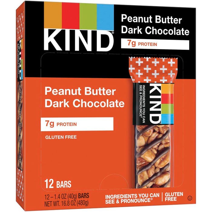 KIND Protein Bar, Peanut Butter Dark Chocolate, 1.4 Ounce, Box of 12