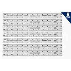 Hard Aluminum Rulers, 18 Inch, Pack of 8