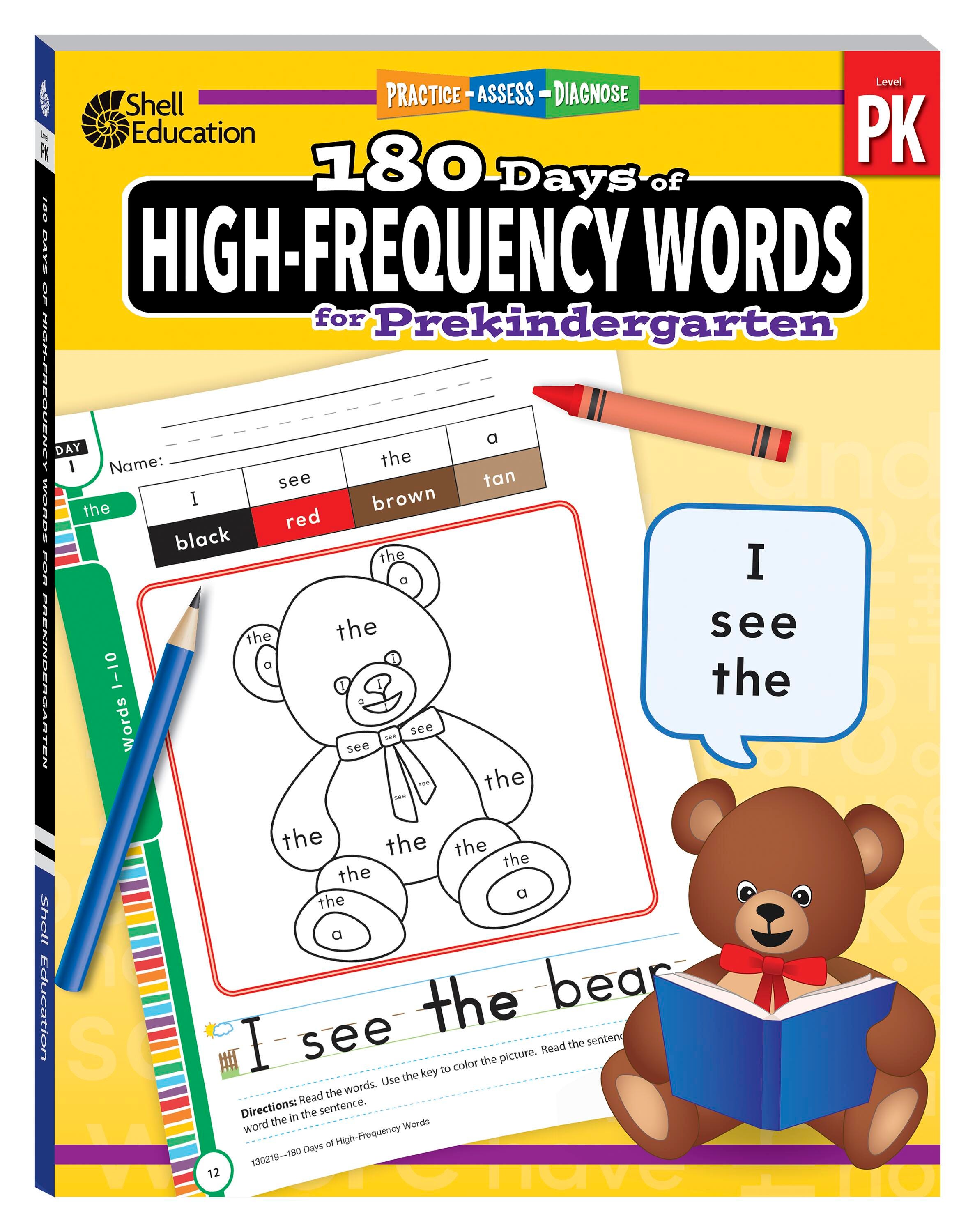 Image for Shell Education 180 Days of High-Frequency Words for Prekindergarten from School Specialty